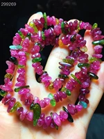 natural colorful tourmaline 3 laps clear beads bracelet 9mm brazil red rainbow tourmaline women men aaaaaaa
