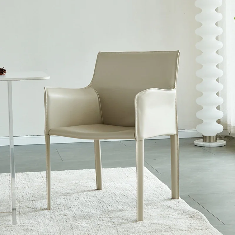 

Nordicitaly обеденный стул семейный отель Повседневный стол со спинкой обеденный стул современный простой Ресторан кожаная мебель для дома