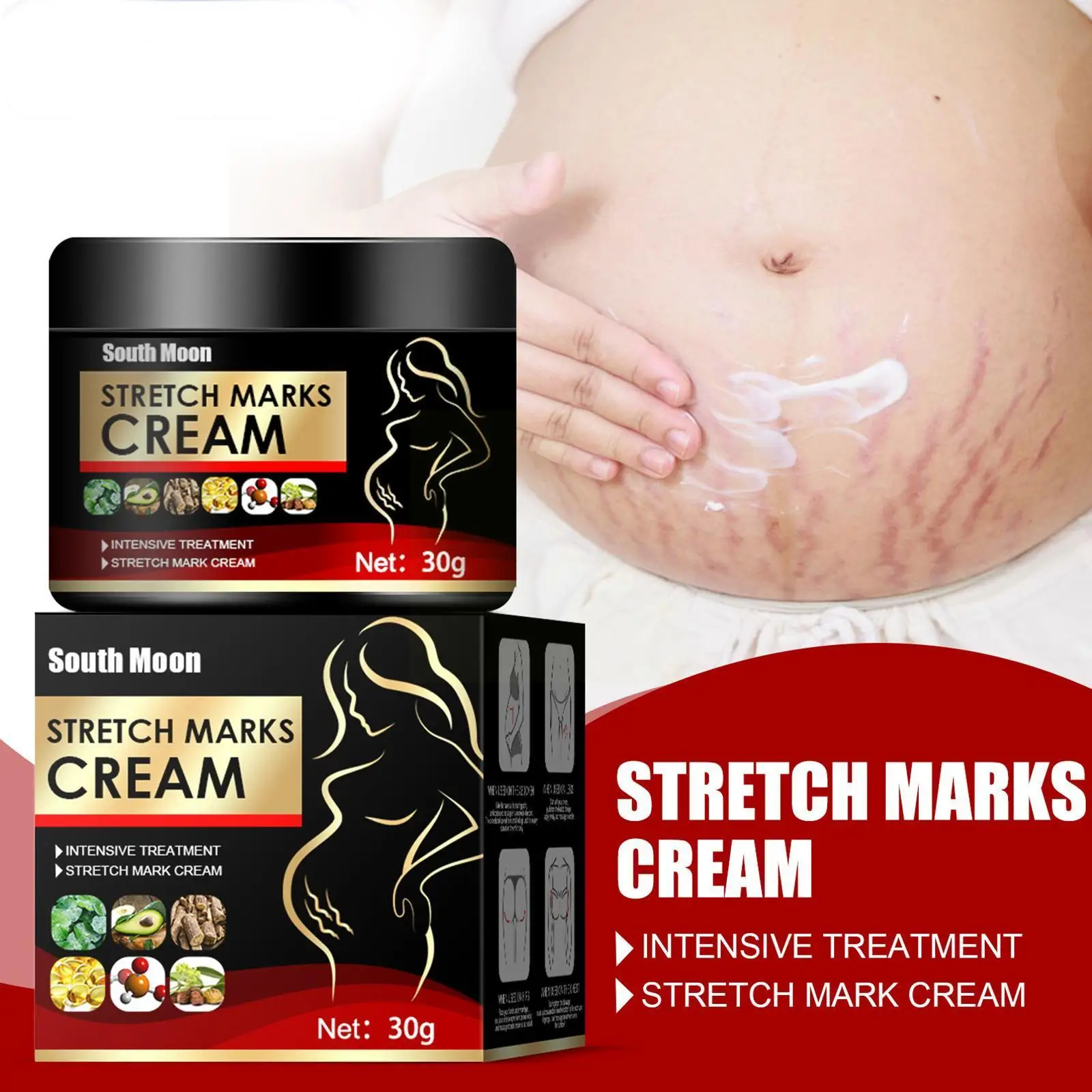 

Effective Remove Pregnancy Scars Acne Cream Stretch Cream Treatment Mark Anti-Winkle Body Maternity Firming Anti-Aging Repa D2I7