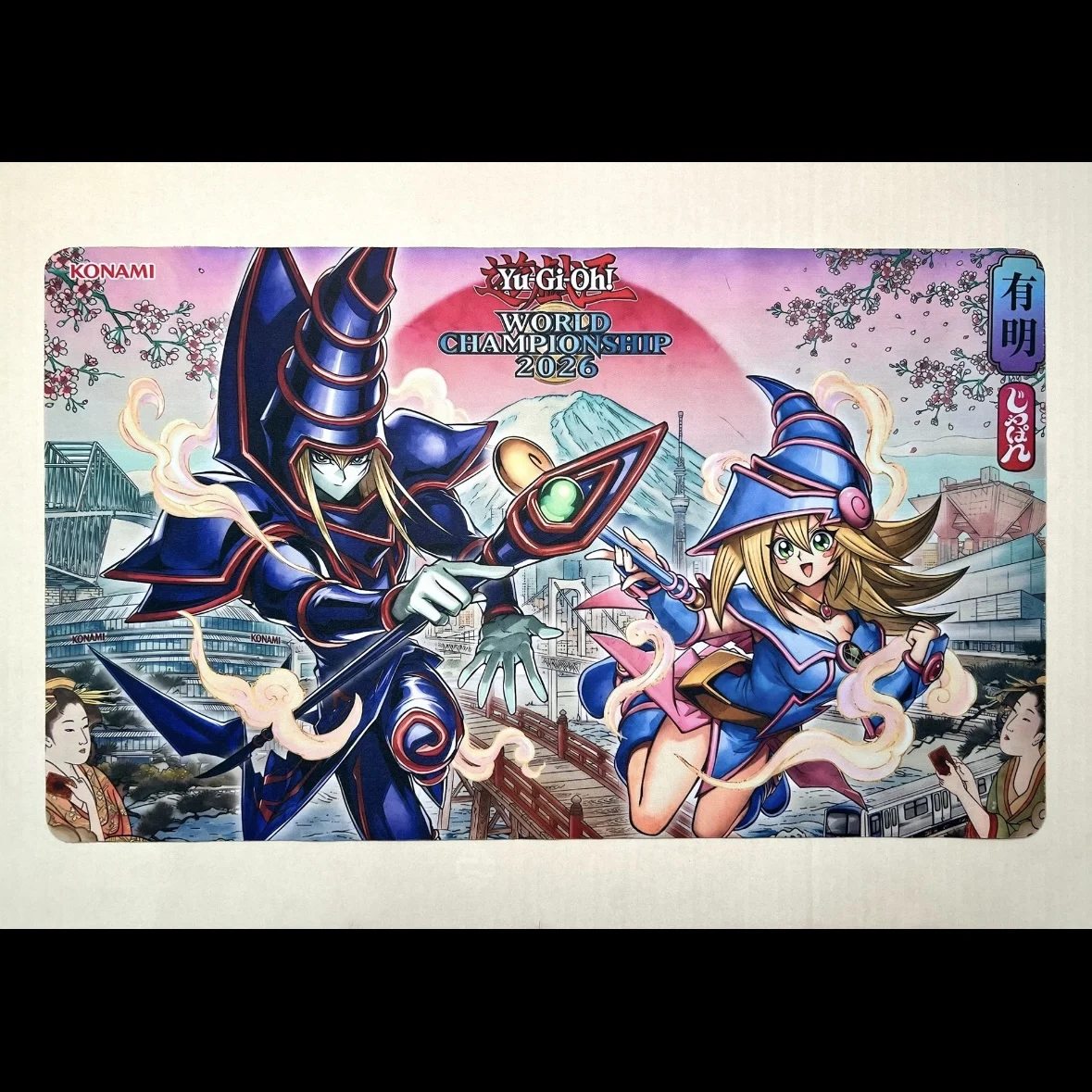 Фото Ю-Ги-О! Игровой коврик Ukiyo-e Art Variant World Championship 2026: Темный маг и Девушка-темный маг, резиновый коврик для настольных игр и карточных игр, игрушки №2
