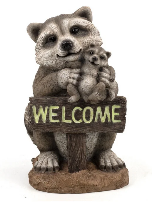 

Raccoon Добро пожаловать бренд Сад Открытый Добро пожаловать Творческий Добро пожаловать панда украшения сад прекрасные декоративные смолы р...