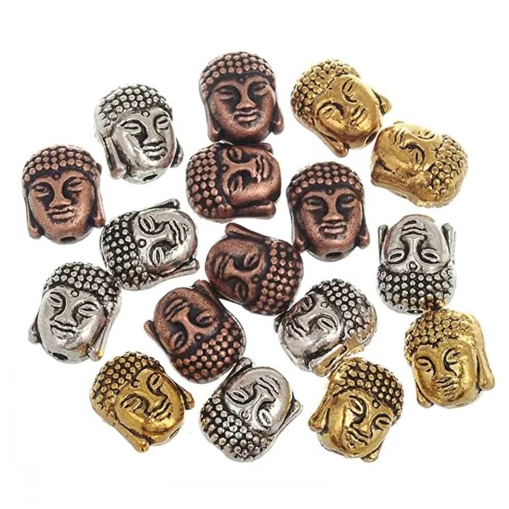 

20 Pcs 10x9x8mm Four Color Buddha Head Portr Bead Spacer Bead Charms For Diy Beaded Bracelets Jewelry Handmade Making