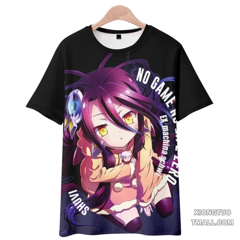 Аниме No Game Life Shuvi Dola Футболка с 3D принтом для женщин и мужчин Летняя забавная