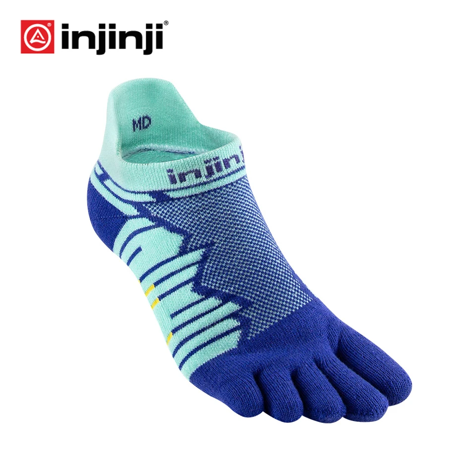 INJINJI Five Finger Toe Socks 2020 ULTRA Run No-show Mid Weight Long Distance Running Cycling for men's Marathon Ultra Marathon