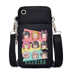 Unisex Wallet Kanroji Mitsuri Teen Anime Mini Phone Bag for Iphone Etc Cartoon Kimetsu No Yaiba Headphone Bag Boy Wrist Pack
