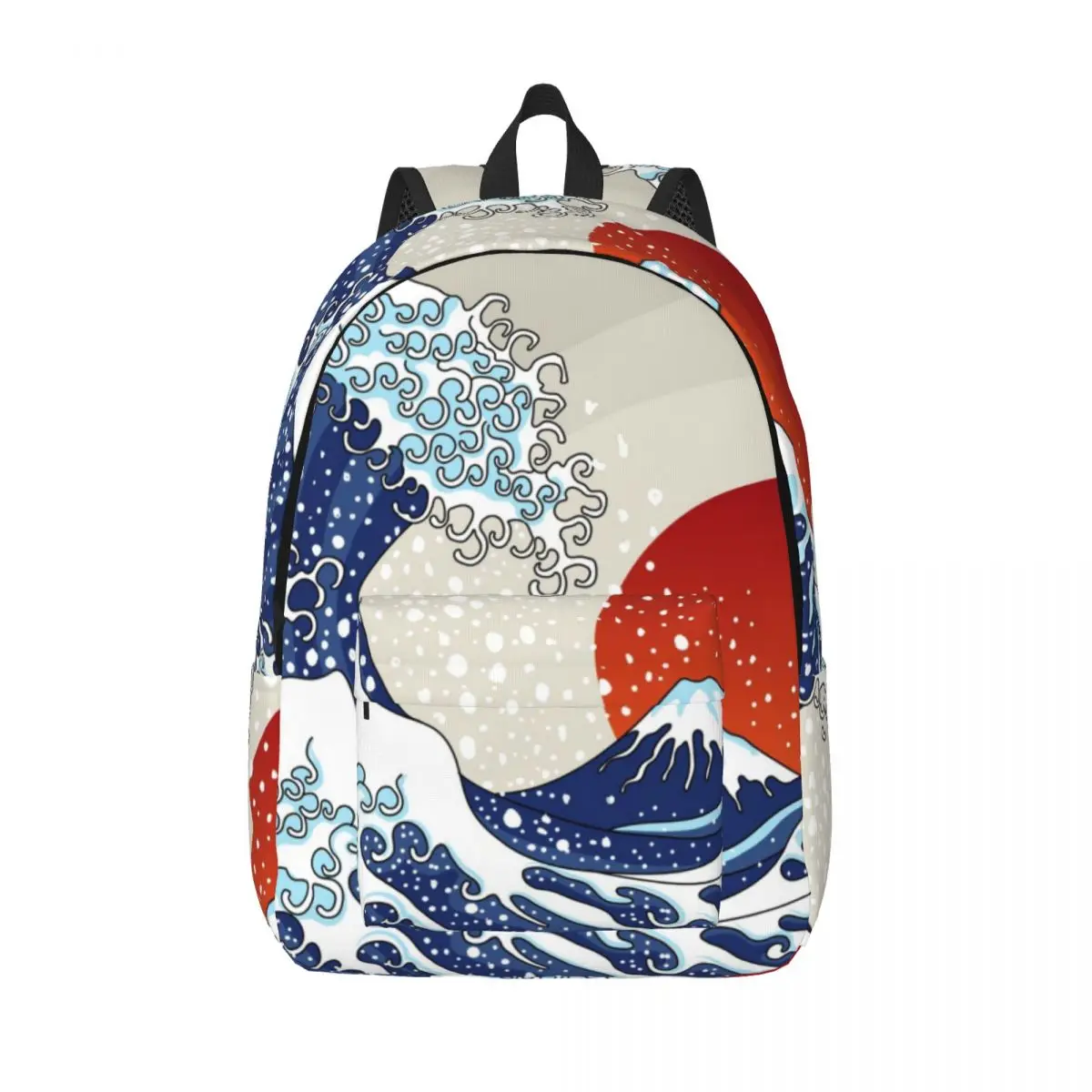 

Japanese Wave Backpack Unisex Travel Bag Schoolbag Bookbag Mochila