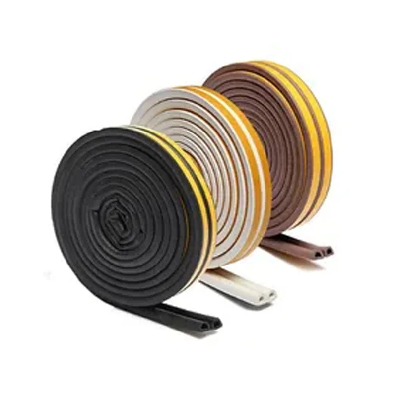 

10 Meters D Type Door And Window Self-adhesive Sealing Strip Sound Insulation Non-toxic Earthquake Resistant Anticollision