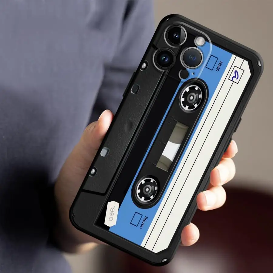 Винтажный чехол-кассета для Apple iPhone 17 Pro Max, 16, 11, 17e, 14, 13, XR, XS MAX, 12, Air, 15 Pro, 7, 8 (art.: 3920d993f592f) - 3920d993f592f