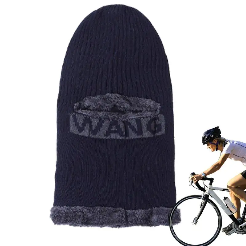 

Bike Face Cover Thicken Outdoor Face Cover Knitted Flexible Outdoor Hood Plush Face Coverings For Men Winter Cycling