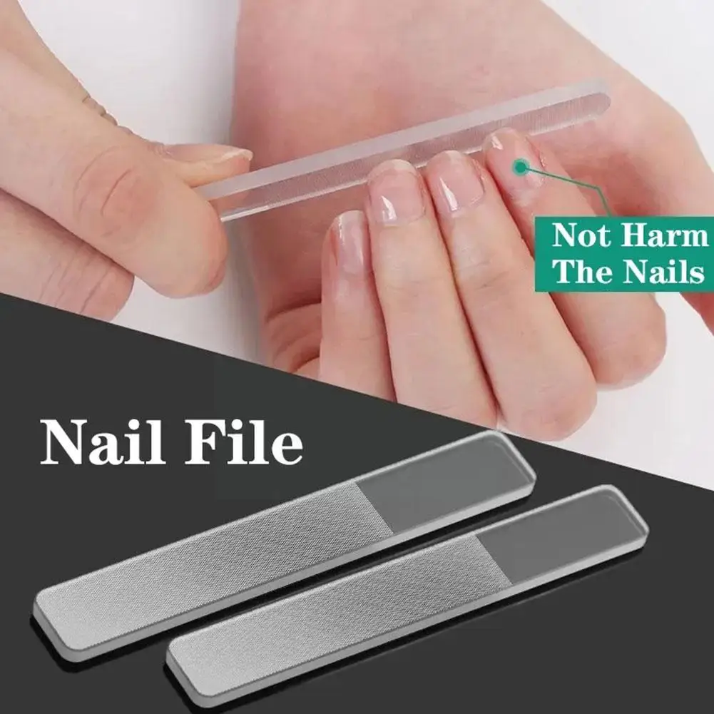 

Glass Nail File Buffing Transparent Nail Art Manicure Tools Sanding Sanding Polishing Grinding File Professional T4a3