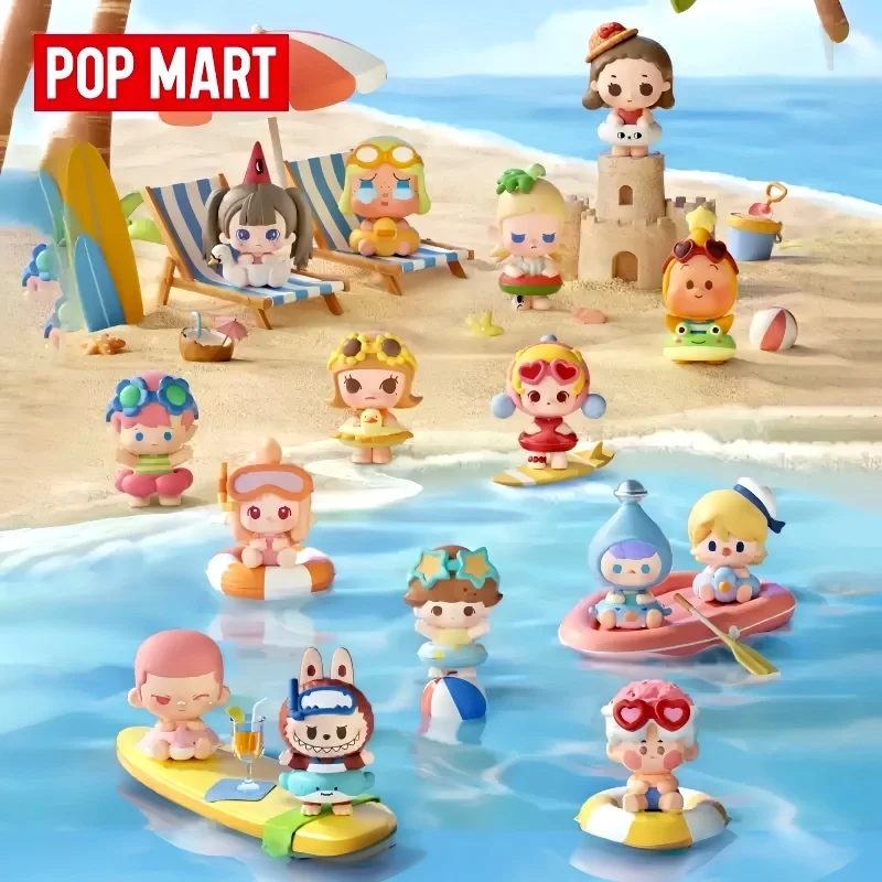 Фото Новая коллекционная мини-фигурка POP MART POP BEAN Island Vacation Blind Box: художественная игрушка, декор для рабочего стола, таинственная коробка, подарок на день рождения №2