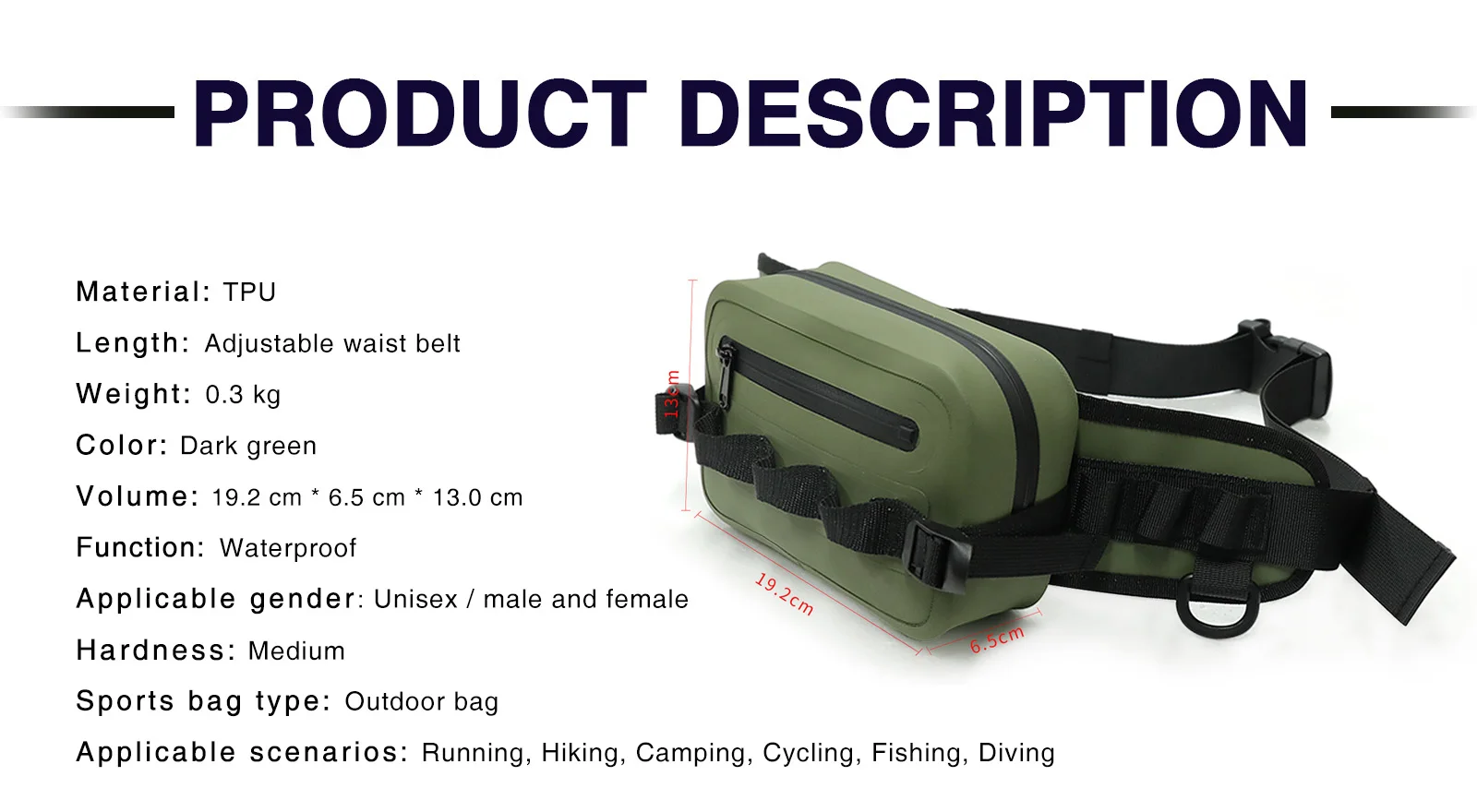 Waterproof Diving Waist Belt Bags For Outdoor Sport With Inner Pockets Adjustable Waistbands For River Trekking Swimming