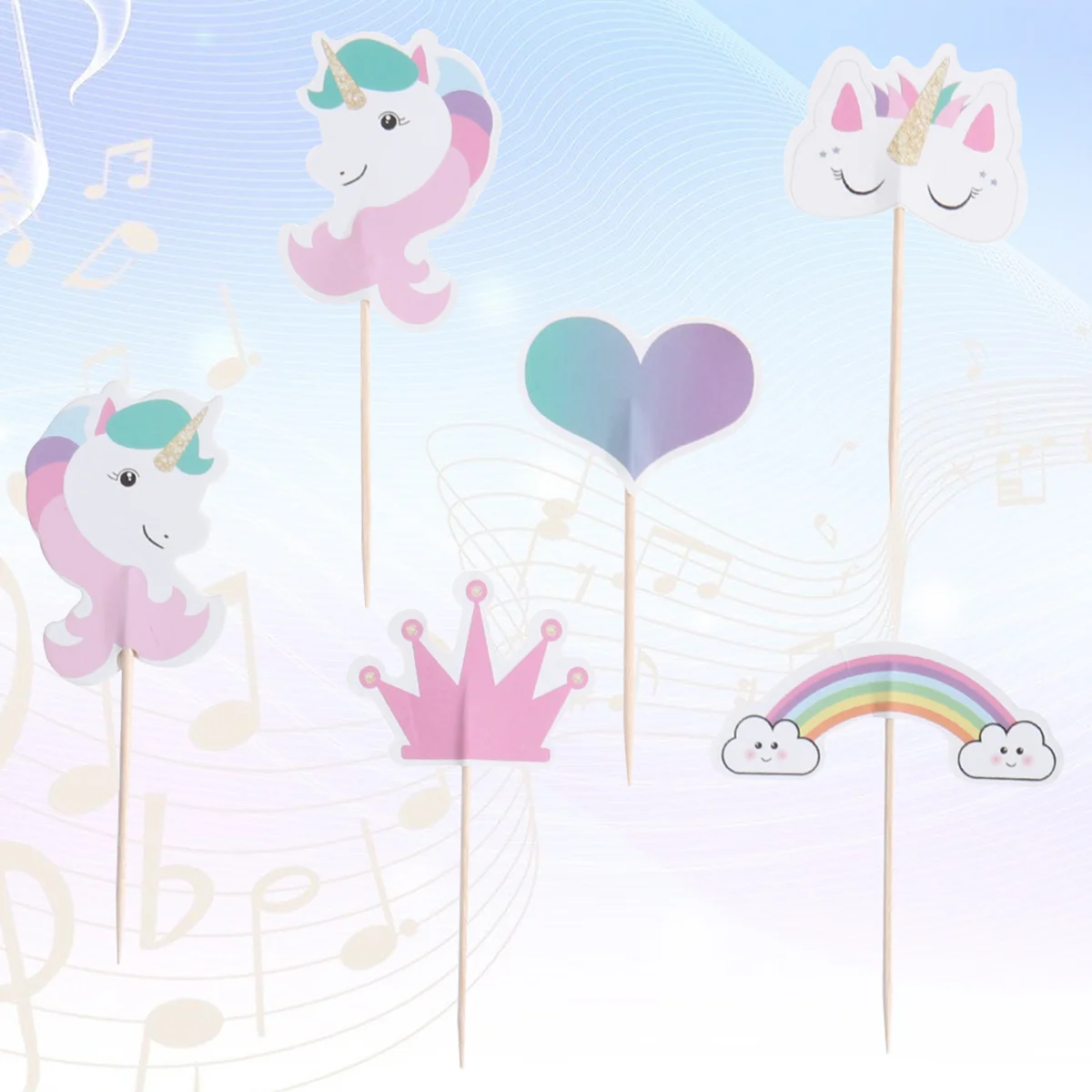 

24pcs Kids Birthday Party Rainbow Pick Cake Decoration