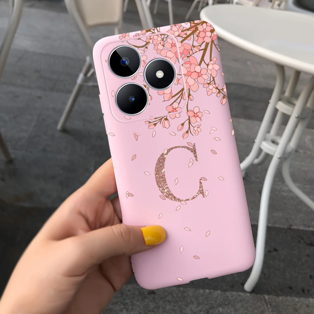 Чехол для Realme C53 чехол RMX3760 с милыми коронными буквами Мягкая силиконовая задняя