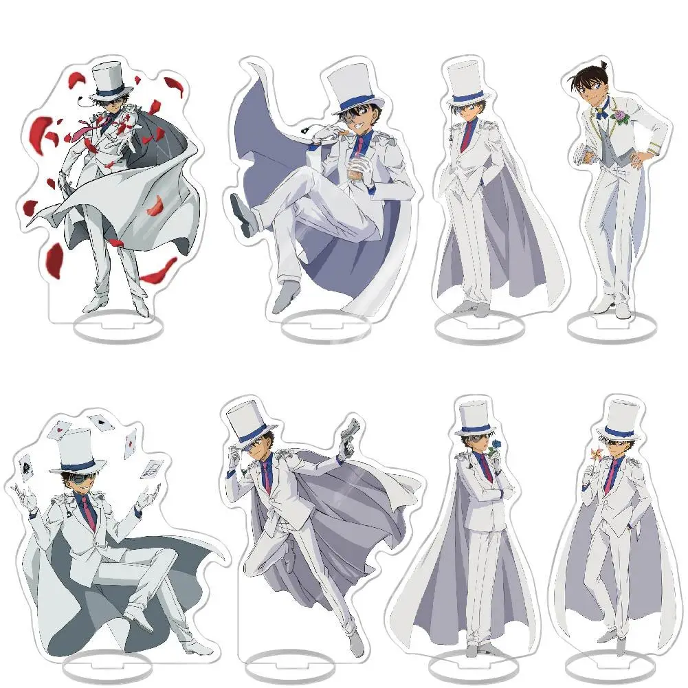 Фото Новая акриловая фигурка-подставка Kaitou Kid и Конан из аниме: очаровательный парень, декоративная настольная модель, подарок для фанатов и влюбленных, мультяшный дизайн. №1