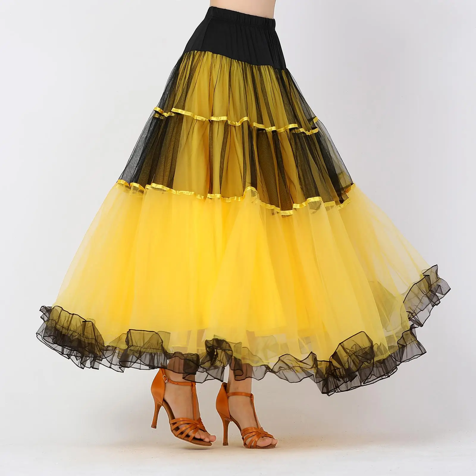 

Women's Dance Skirt Long Swing Sheer Wrap Skirts for Modern Ballet Performance