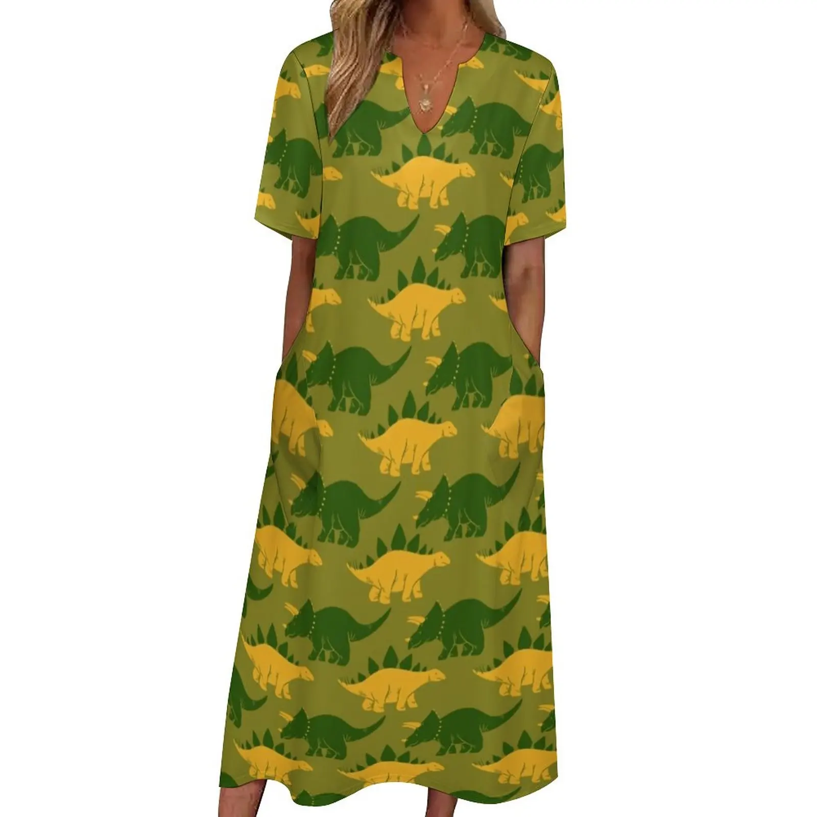 

Платье с мозаикой динозавра, летнее платье с милым животным принтом, уличный стиль, пляжные длинные платья в стиле бохо, женское сексуальное платье макси, подарок на день рождения