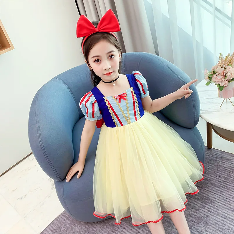 

Princess Costume Cosplay Vestidos Girls Dresses Flower Elegant Kids Dresses Christmas Party Puff Sleeve Ball Gown Flower Dress