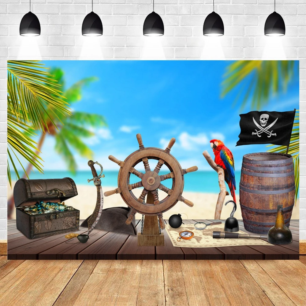 Фон для студийной фотосъемки с изображением моряка руля детского дня рождения