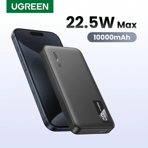 UGREEN 22,5 Вт Power Bank с быстрой зарядкой 10000 мАч Портативный PowerBank для iPhone 15 Pro Max Xiaomi Huawei Внешний аккумулятор PD20W