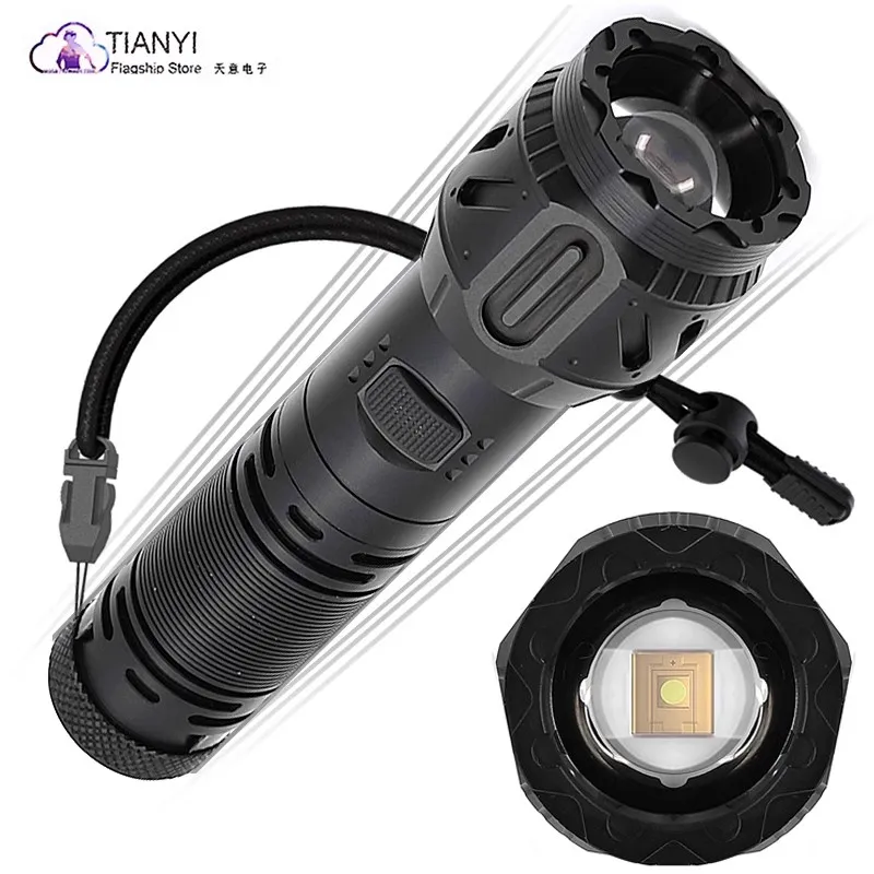 

White light outdoor strong light multi-functional aluminum alloy flashlight fast charging capacity display light waterproof