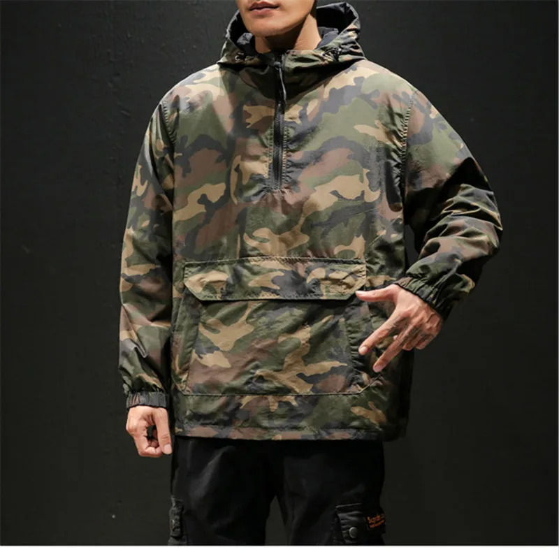 

2023 Men Jackets 2019 Camouflage Camo Windbreakers Streetwear Hip Hop Jacket Mens Spring Tactical Military Casual Double Sided