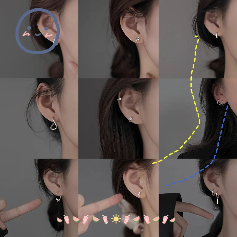 

Silver Color Needle Earrings Female Women Men Creative Simple Y2k InsClassic Jewelry Fashion Earrings Female Jewelry Cute Gift