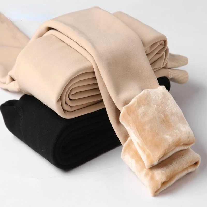 

Women Warm Leggings Autumn Winter High Waist Seamless Solid Color Thick Velvet Legging 2022 Female Stretchy Skinny Thermal Pants