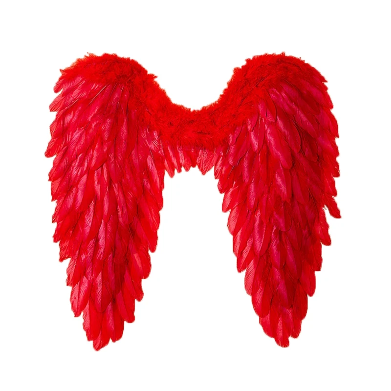 Feather Angel Wings Black White Red Demon Cosplay Halloween Christmas Brazil Carnival Dance Party Props Stage Scene Layout Decor