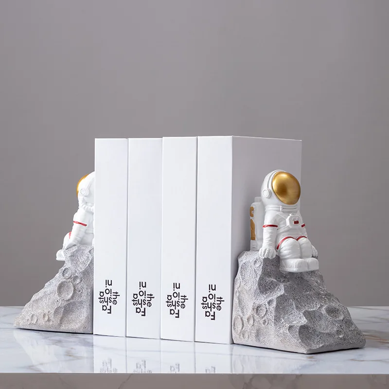 Stylish Simplicity Creative Astronaut Book By Character Bookends Folder Porch Bookcase Office Desktop Decoration Study Decoratio