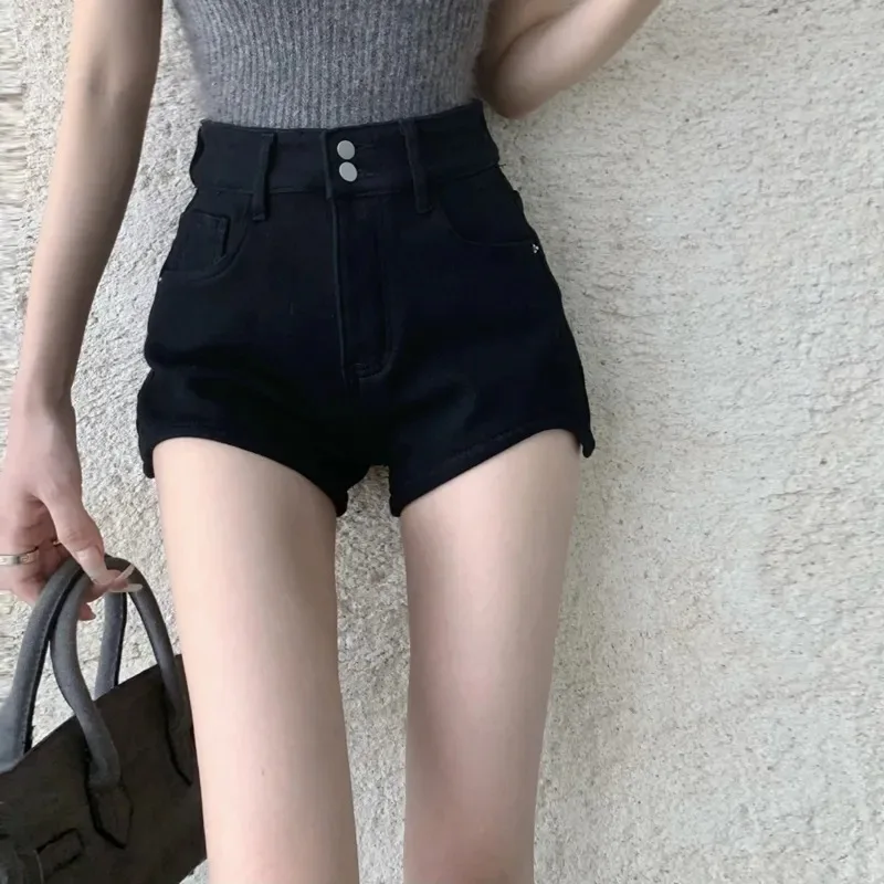 Straight Leg Denim Women Shorts Summer New Women Clothing  Fashion Sexy A-line High Waist Irregular Wide Leg Casual Booty Shorts