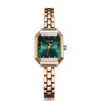 green ancient square watch quartz bangle cnorigin hook buckle water resistant plastic box women wristwatch pretty watch