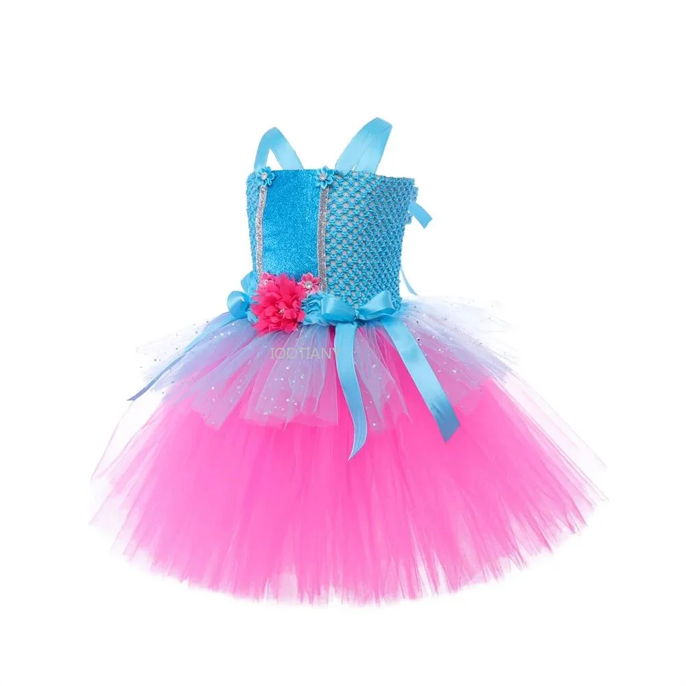 Платье-пачка с цветочным принтом для девочек детский праздничный костюм эльфа