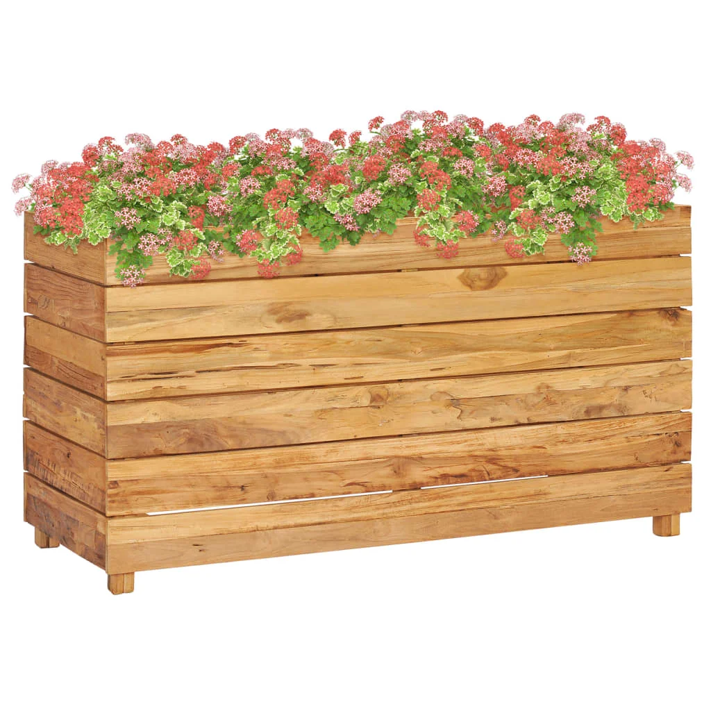 

Raised Bed, Garden Planters, Patio Plant Pots, Garden Decoration 100x40x55 cm Recycled Teak and Steel