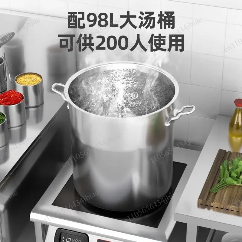 Фото Промышленная индукционная плита 8 кВт для тушения мяса, кипячения воды и приготовления супов, 15000 Вт, плоская, для столовых и ресторанов №3
