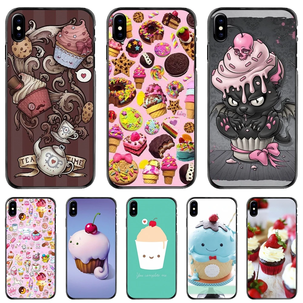 

For Apple iPhone 11 12 13 14 Pro MAX Mini 5 5S SE 6 6S 7 8 Plus 10 X XR XS Chocolate Nutella Cherry ice cream Hard Phone Case