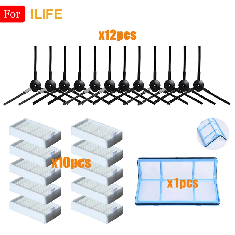

Vacuum Robot Cleaner Parts Side Brush Primary Dust Filter Mop Hepa Filter for ILIFE V5 V5s V3 V3s V5Pro V50 V55 X5 V5s Pro