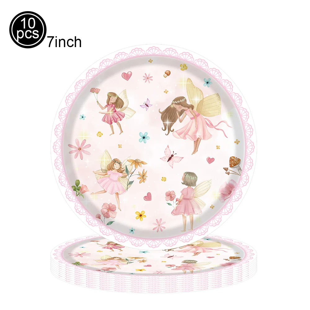 Одноразовая посуда на день рождения с цветочной феей праздничные принадлежности