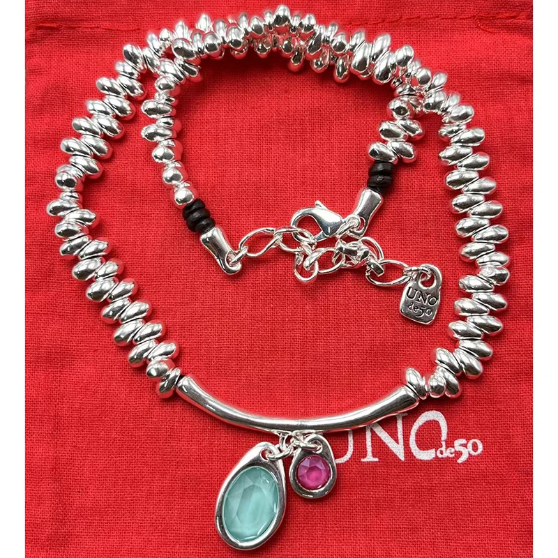 

Новинка 2023 г., UNOde50, горячая Распродажа, модное креативное ожерелье с драгоценными камнями высокого качества, женское романтическое ювелирное изделие, подарочная сумка