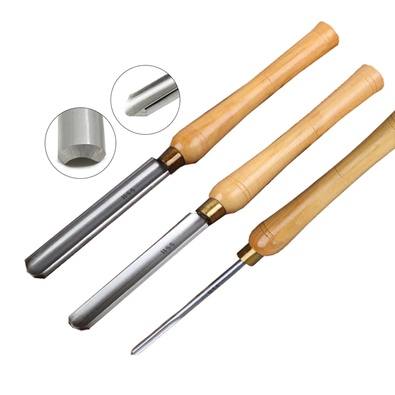

HSS Woodturning Tools Turning Chisel 1" & 7/8" Roughing Gouges 1/4" Spindle Gouge with Walnut Handle for Wood Lathe