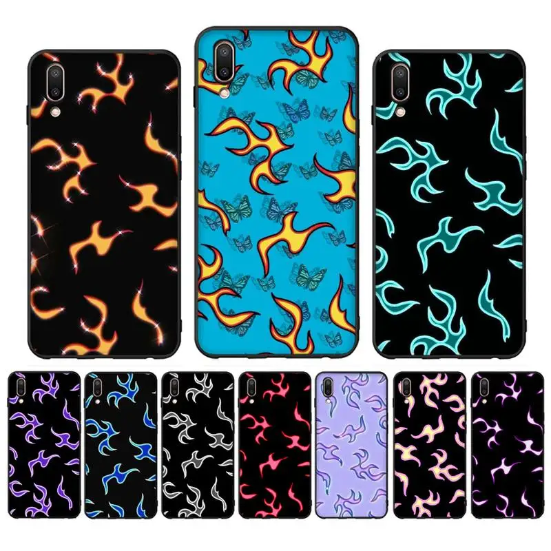 

RuiCaiCa Matte Flames Phone Case Case For Oppo Reno Realme C3 6Pro Cover For vivo Y91C Y17 Y19 Funda Capa