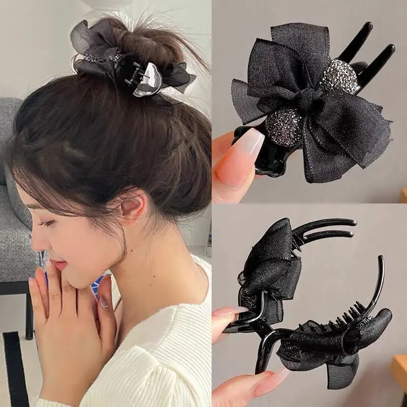 

Ball Head Fixed Clip Korean Sweet Flower Top Clip Ponytail Clip Back Head Hair Clip Plate Hair Accessories Fashion Sweet Cute