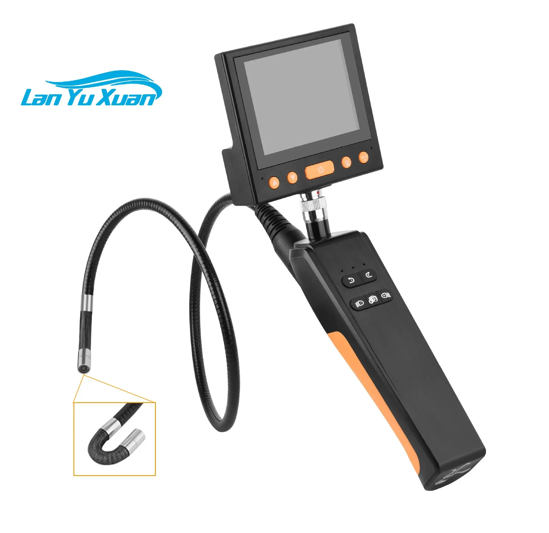 

P240 handheld Flexible endoscope 3.5' screen 8.5mm Smart steering lens 2 Way Articulating Borescope vehicle inspection camera