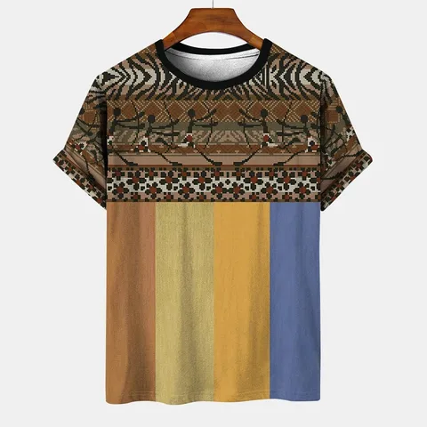 Мужская футболка полиэстер этнический стиль