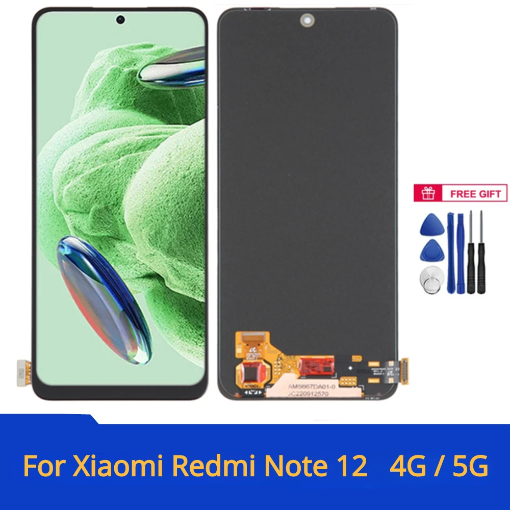 

ЖК-дисплей 6,67 дюйма AMOLED/TFT для Xiaomi Redmi Note 12, дисплей Note12 22111317I, сенсорный экран с дигитайзером для Redmi Note 12, 4G