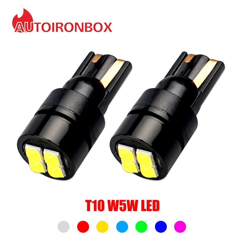 

2x W5W 194 168 T10 LED Canbus Car Signal Light 12V 5W5 LED Bulbs Car Interior Lamp Wedge Clearance Lights White 6000K 3030 4SMD