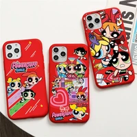 the powerpuff girls cute cartoon phone case for iphone 13 12 11 pro max mini xs 8 7 6 6s plus x se 2020 xr red cover