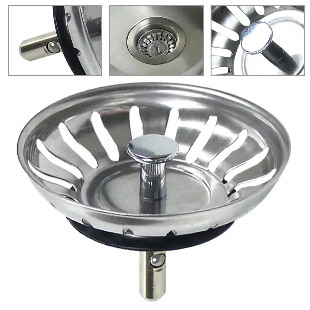 

80mm Kitchen Sink Strainer Waste Drain Plug Stainless Steel Sink Stopper Waste Plug Sink Drainer Basin Filter Sink Accessories