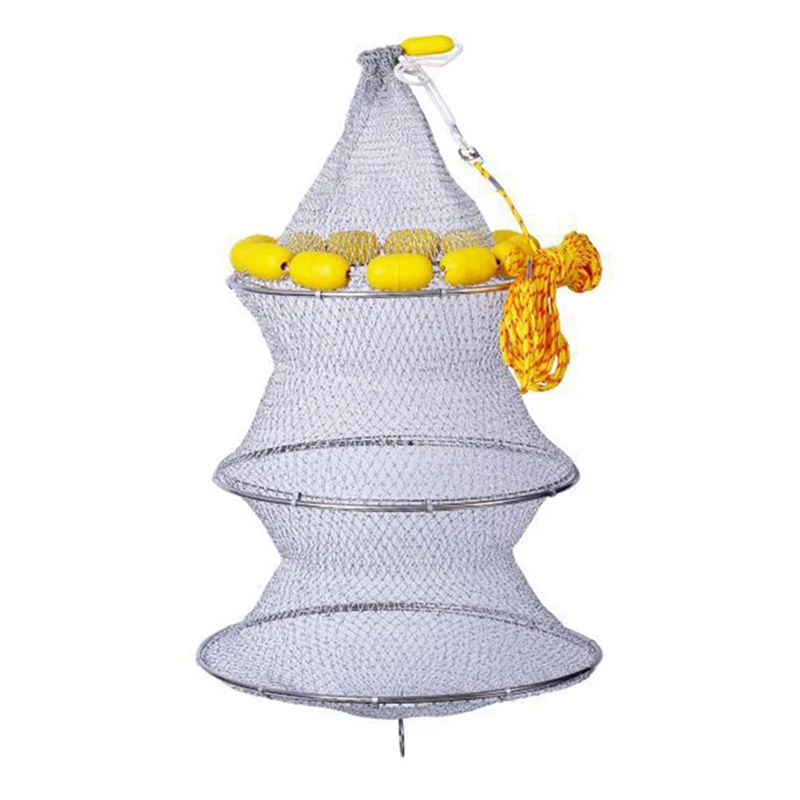 

Fishing Cast Net 11 Floats Folding Fishing Net Crab Fish Minnow Crawfish Shrimp Net