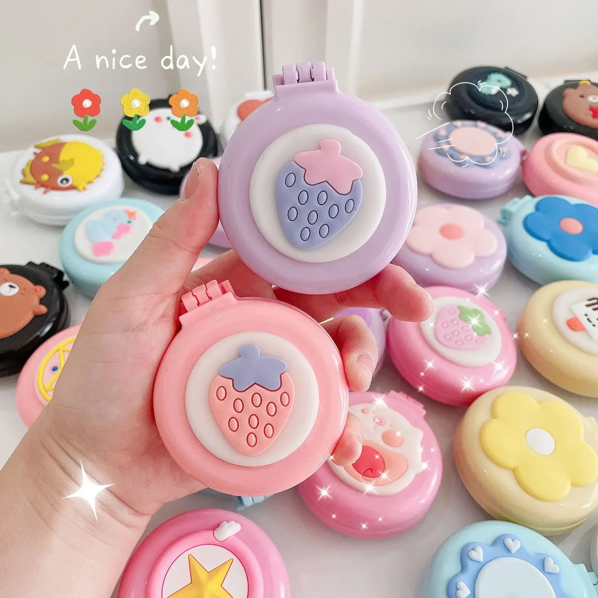 Складная массажная расческа Kawaii для маленьких девочек с милыми мультяшными